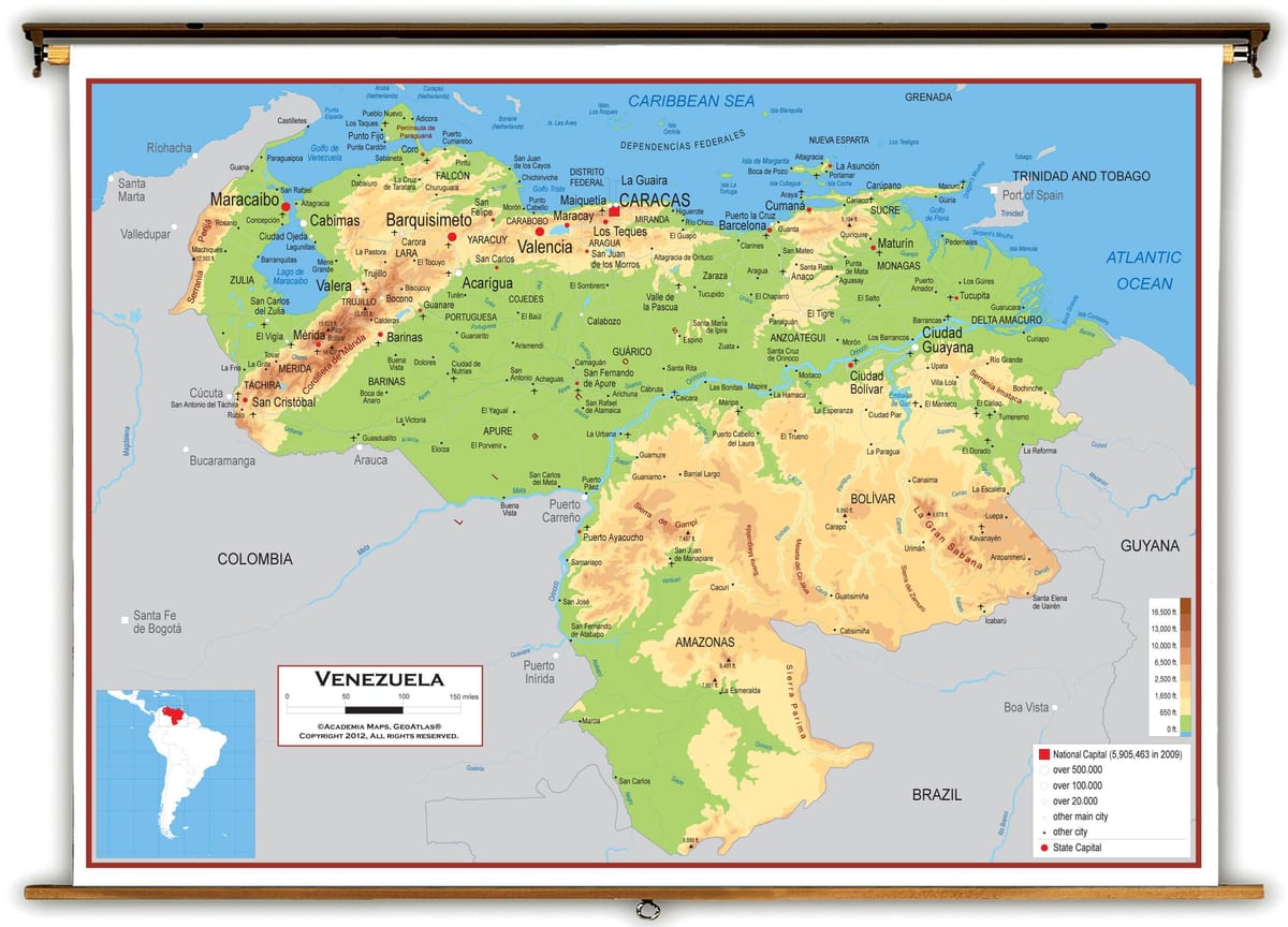 ramani ya venezuela mwinuko