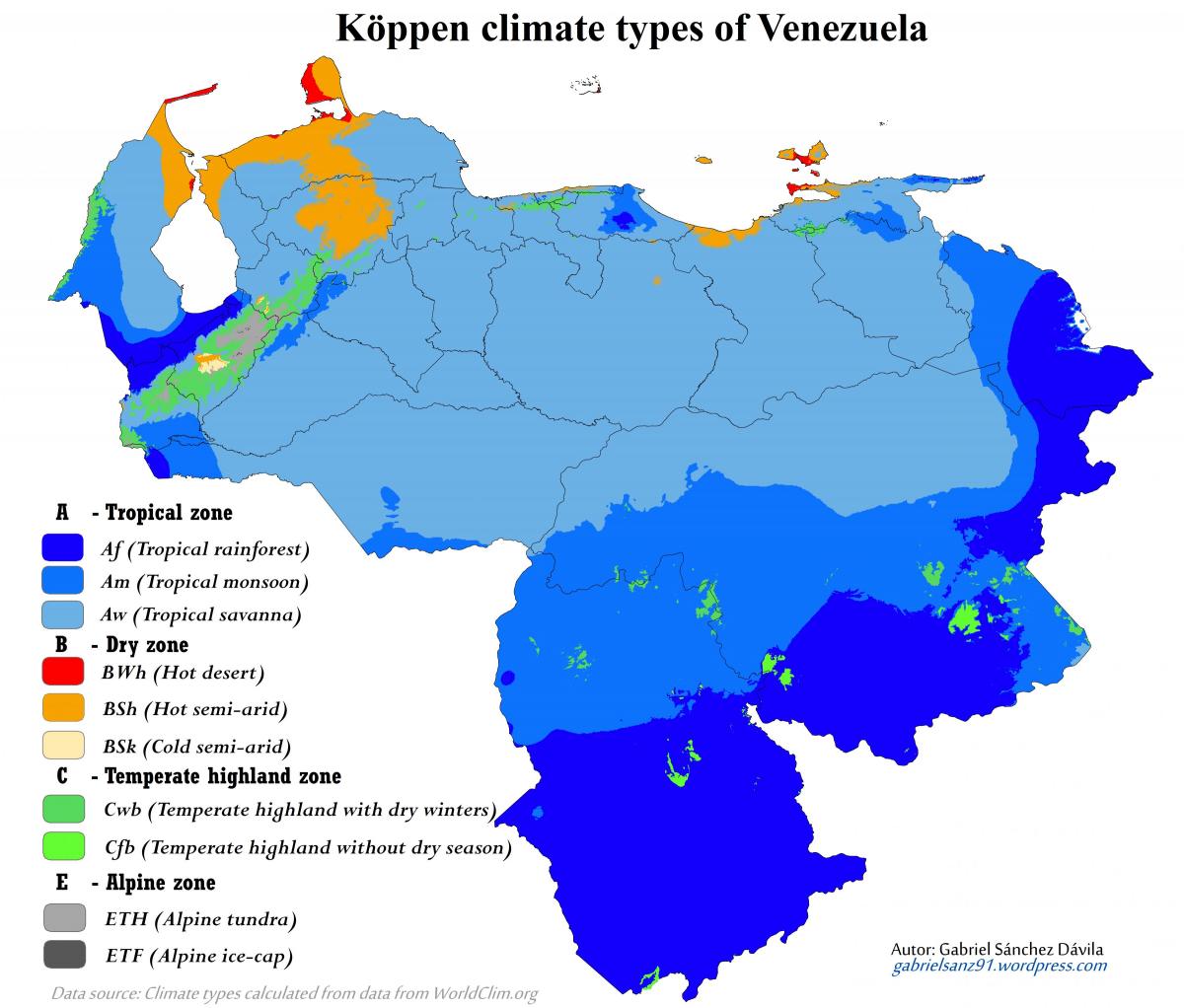 ramani ya venezuela hali ya hewa