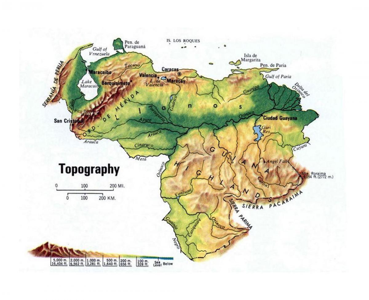 ramani ya venezuela topographic